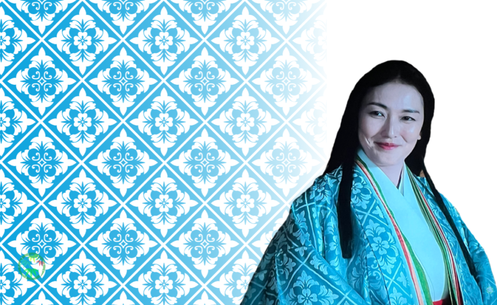 空想上の美しい花を菱形に咲かせた「唐花菱文様」の描き下ろしイラスト