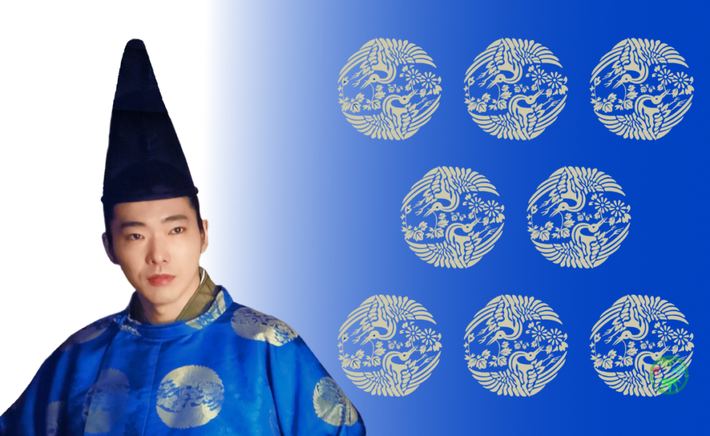 大河ドラマ『光る君へ』の藤原道長と、その衣装に使用されている花喰鶴文様のデザイン