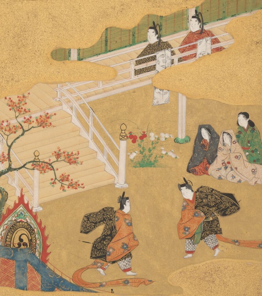 平安時代の内裏の様子。「源氏物語画帖」より