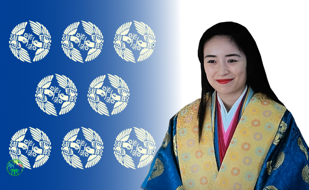 シルクロードを旅してきた鳥が花を咥える文様「花喰鳥文様」の描き下ろしイラスト