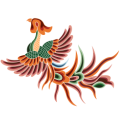 瑞鳥である鳳凰を優美に描いた文様。平和、幸福、高貴さへの願いが込められています。