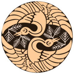 長寿の象徴である松と鶴を組み合わせた、非常に晴れやかな文様。良きことが永遠に続くよう願いが込められています。