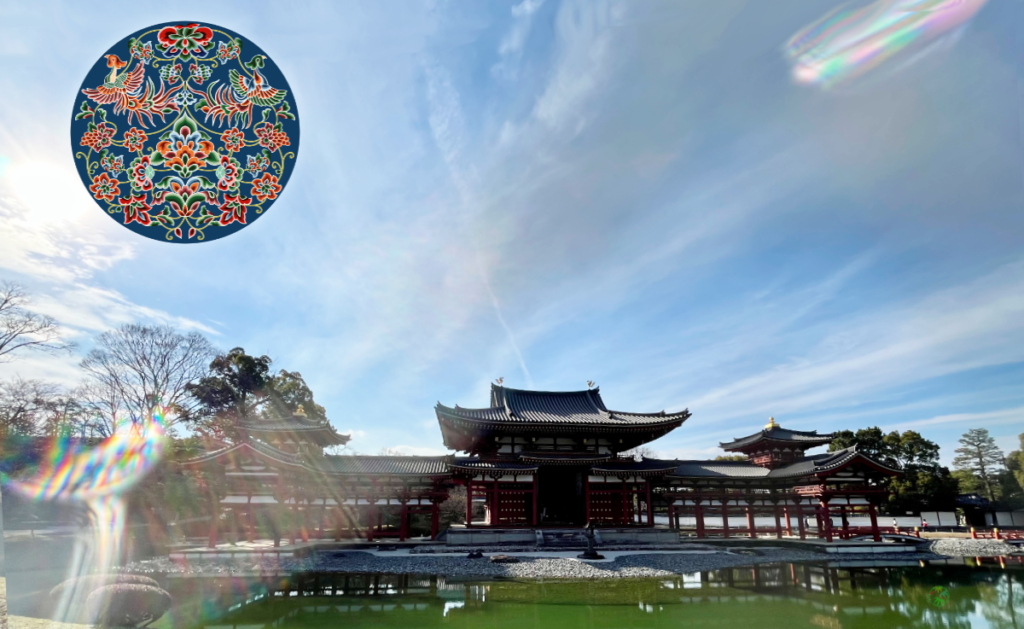 極楽浄土に咲く花「宝相華」—— 平等院鳳凰堂の装飾宝相華文様の描き下ろしイラスト